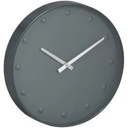 Relaxdays Wanduhr, moderne Uhr, Stunden- & Minutenzeiger, Ø 30 cm, Wohnzimmer Küche, Büro, analoge Zimmeruhr, grau