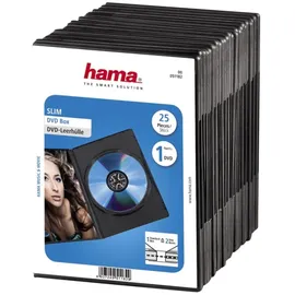 Hama DVD Slim Box 25, Black, 1 Disks, Schwarz