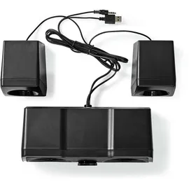 Nedis Gaming-Lautsprecher | Lautsprecherkanäle: 2.2 | Stromversorgung über USB | 3.5 mm Stecker | 48 W | LED | Lautstärke-Regler,