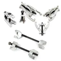 XPOtool Federspanner Satz 7-TLG. 355 mm aus Stahl, mit Klauen- & Kugelgelenkabzieher Montagespanner Audrücker, für Pkw Tuning Tieferlegung, Spannwerkzeug