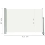 vidaXL Ausziehbare Seitenmarkise 60 x 300 cm creme