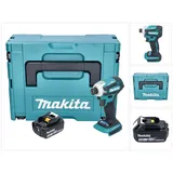 Makita DTD 172 F1J Akku Schlagschrauber 18 V 180 Nm 1/4" Brushless + 1x Akku 3,0 Ah + Makpac - ohne Ladegerät