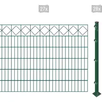 Arvotec Doppelstabmattenzaun »ESSENTIAL 120 zum Aufschrauben "Karo" mit Zierleiste«, Zaunhöhe 120 cm, Zaunlänge 2 - 60 m 57371658-0 dunkelgrün H/L: 120 cm x 54 m