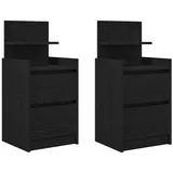 vidaXL Nachtschrank mit 2 Schubladen 38 x 34 x 80 cm Schwarz