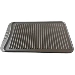 Grillplatte Gusseisen gerippt- Grillpfanne Einsatz für Backofen/Grill