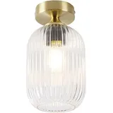 QAZQA Art-Deco-Deckenleuchte Messing mit Klarglas - Banci