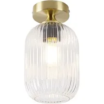 QAZQA Art-Deco-Deckenleuchte Messing mit Klarglas - Banci