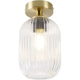 QAZQA Art-Deco-Deckenleuchte Messing mit Klarglas - Banci