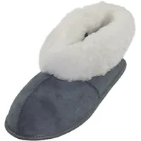Harrys-Collection Damen Herren Hausschuhe aus Lammfell in 5 Farben, Farben:grau, Schuhgröße:39 - 39 EU