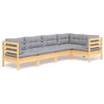 vidaXL Garten-Lounge-Set 5-tlg. grau Kiefernholz