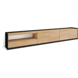 SKRAUT HOME Lowboard 310x50x37 cm Eiche Schwarz Holzwerkstoff