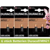 6 x Duracell Alkaline Batterie MN21 A23 V23GA LRV08 8LR932 12V Blister