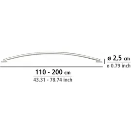 Wenko Duschvorhangstange gebogen 110-200 cm Chrom