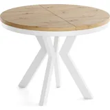 WFL GROUP Runder Esstisch 100 x 77 x 100 cm braun