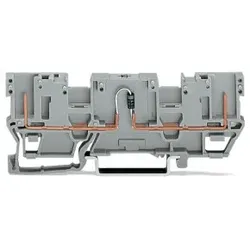Wago 769-208/281-411 2-Pin-Bauelement-Basisklemme, mit 2-fach-Querbrückung, mit Diode 1N4007, grau 769208281411  - 50 Stück
