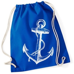 Autiga Turnbeutel Turnbeutel Anker Hipster Beutel Tasche Anchor Jutebeutel Beuteltasche Drawstring blau