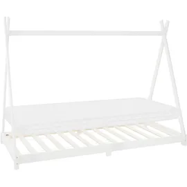 ML-Design Kinderbett Tipi 90 x 200 cm Kiefer massiv weiß