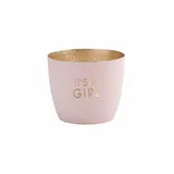 Giftcompany Gift Company [MM] [W] Madras, Windlicht, M, It's a Girl, pastellrosa/Gold