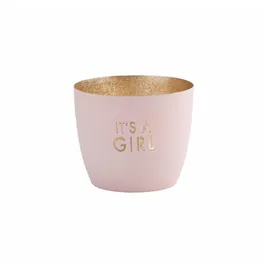 Giftcompany Gift Company [MM] [W] Madras, Windlicht, M, It's a Girl, pastellrosa/Gold