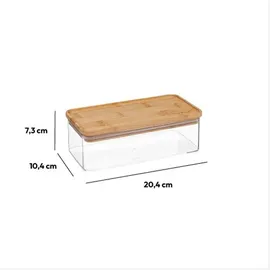 5five simply smart - Vorratsdose rechteckig bambusdeckel "eske" 1l - Transparent