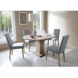 designimpex Design Esstisch WM-100 Sonoma Eiche rund ausziehbar 100-140 cm