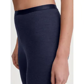 CALIDA Leggings "True Confidence", Damen, Gr. XS (36/38), N-Gr, blau (evening blau), Feinripp, Obermaterial: 70% Schurwolle, 30% Seide, normal lang, Hosen Leggings, wärmend, elastisch, Feinripp-Qualität, atmungsaktiv, weich