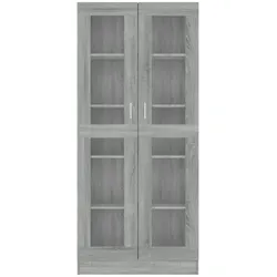 vidaXL Vitrinenschrank Grau Sonoma 82,5x30,5x185,5 cm Holzwerkstoff