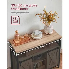 VASAGLE Sideboard, LSC092B50 natur 100,0 x 33,0 x 80,0 cm