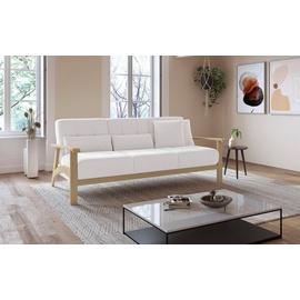 sit&more 3-Sitzer »Billund«, Armlehnen aus Buchenholz in natur, verschiedene Bezüge und Farben weiß