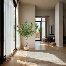 Tectake Künstlicher Olivenbaum Oleand, realistische Textur - 120 cm,