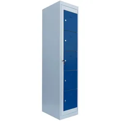 Verteilerschrank 5 Fächer Stahlschrank Schrank Postschrank Personalschrank 180x40x50 Grau/Blau 526051