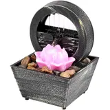 Kleiner Zimmerbrunnen Zen Tischbrunnen mit Garten Zen Licht LED Kleiner Brunnen Deko Innen Büro Tisch für Zen Meditation Entspannung Glück Attraktion Topf (C)