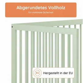 Kids Collective Babybett Kinderbett Gitterbett mit Rausfallschutz Baby Bett | stabiles Buchenholz | Juniorbett | Europe | Kinderzimmer Jugendzimmer... | Grün