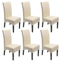 Mendler 6er-Set Esszimmerstuhl Küchenstuhl Stuhl Latina, Leder - Creme,