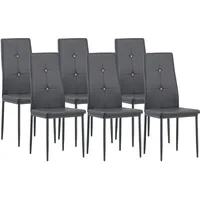 Albatros Esszimmerstuhl Diamond Kunstleder grau 6er Set