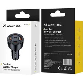 wozinsky Kfz-ladegerät 2x Usb-c 2x Usb-a 60w - Schwarz