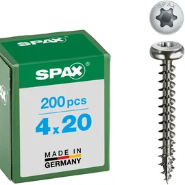 SPAX Schraube Edelstahl 4 mm 20 mm weiß