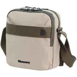 DISCOVERY Schultertasche "Downtown", Damen, Gr. B/H/T: 18,5cm x 18,5cm x 7cm, beige (sand), Kunstfaser, mehrfarbig, Taschen Schultertasche, mit RFID-Sicherheitsfach