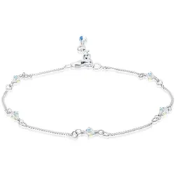 Elli Basic Strand Bead Kristalle 925 Silber Fußketten   Damen 