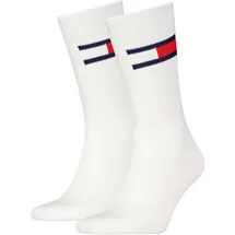 Tommy Hilfiger Unisex Socken mit Label-Detail im 2er-Pack, Weiss, 39/42