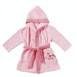Egeria Babybademantel EGERIA "Pony" Gr. 92, rosa, L:53cm, Walkfrottee, Hausmäntel, mit Kapuze und kleiner Stickerei, Organic Cotton