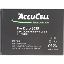 AccuCell Akku nur passend für Doro 8035 Li-ion Akkutyp DBT-2500A, DBS-0170 3,7 Volt, 3,8 Volt 2350mAh