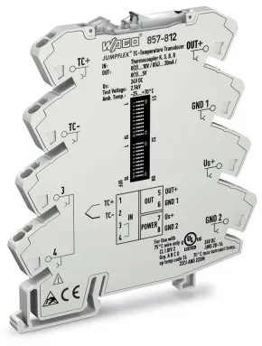 Wago 857-812 Temperaturmessumformer, für Thermoelemente, Strom- und Spannungsausgangssignal 857812