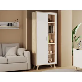 Forte Vitrine Vankka 84,7 x 42 x 201,5 cm Beige/Weiß