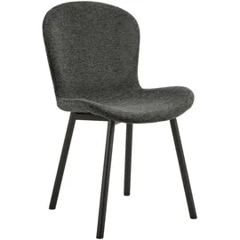 MID.YOU Stuhl, Dunkelgrau, Metall, Textil, Füllung: Polyurethan (Pur), rund, 50x86x58 cm, Esszimmer, Stühle, Esszimmerstühle, Vierfußstühle