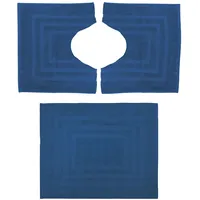 CosìCasa Badteppich-Set, saugfähig, 3 Stück, 100 % Baumwolle, Badteppich-Set, 3 Stück aus Frottee, ideal für Badezimmer, 3 Stück, modern und waschbar, Badezimmer-Set Bluejeans