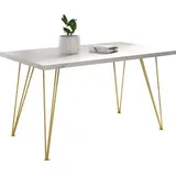FURNLUX Esstisch Rose Weiss 80cm / Hauptfarbe: Weiß / Abmessungen: 80 x 76 x 240 cm - Weiß