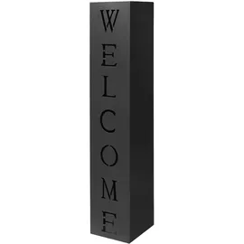Wiltec Pflanzsäule Welcome 60 x 30 cm Schwarz