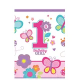 Amscan Tischdecke * 1. BIRTHDAY GIRL * für den ersten Geburtstag // Sweet Mädchen erster Kindergeburtstag Deko