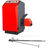 Atmos Pelletkessel P21, 19,5 kW, mit Fronthaube, Pelletbrenner A25 und Förderschnecke 4,0 Meter